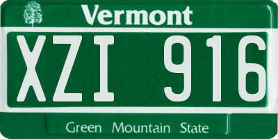 VT license plate XZI916