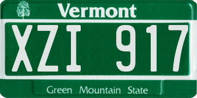 VT license plate XZI917