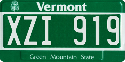 VT license plate XZI919