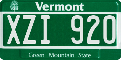 VT license plate XZI920