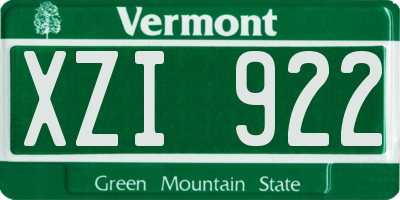 VT license plate XZI922