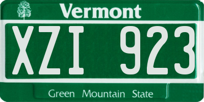 VT license plate XZI923