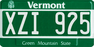 VT license plate XZI925