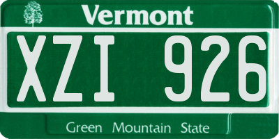 VT license plate XZI926