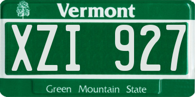 VT license plate XZI927