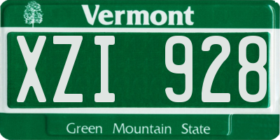 VT license plate XZI928