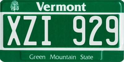 VT license plate XZI929
