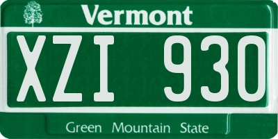 VT license plate XZI930