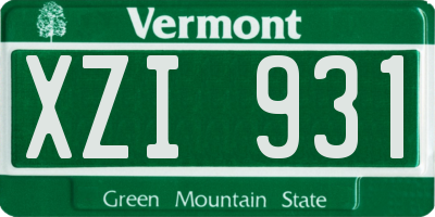 VT license plate XZI931