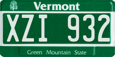 VT license plate XZI932