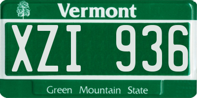 VT license plate XZI936