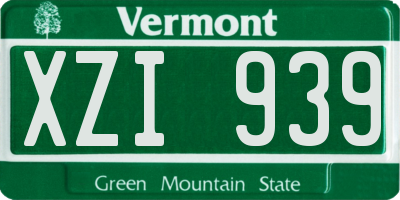 VT license plate XZI939
