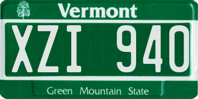 VT license plate XZI940