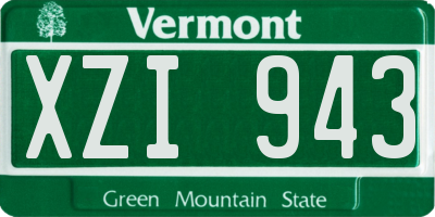 VT license plate XZI943