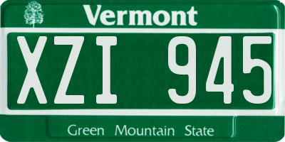 VT license plate XZI945