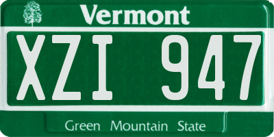 VT license plate XZI947