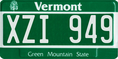 VT license plate XZI949