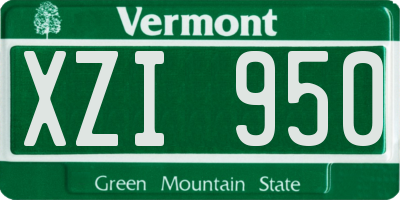 VT license plate XZI950