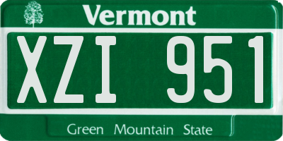 VT license plate XZI951