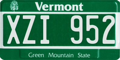 VT license plate XZI952