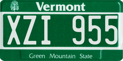 VT license plate XZI955