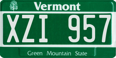 VT license plate XZI957