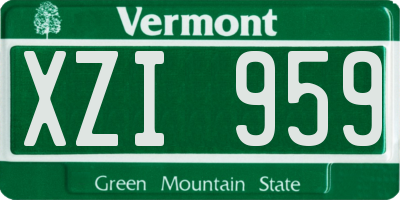 VT license plate XZI959