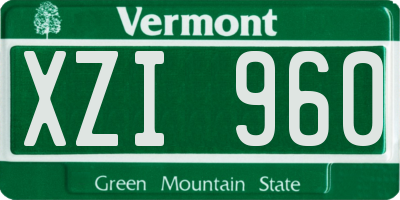 VT license plate XZI960