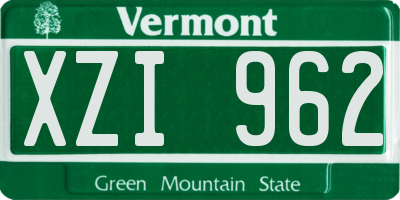 VT license plate XZI962