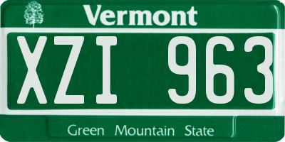 VT license plate XZI963
