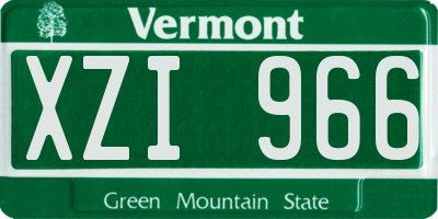 VT license plate XZI966