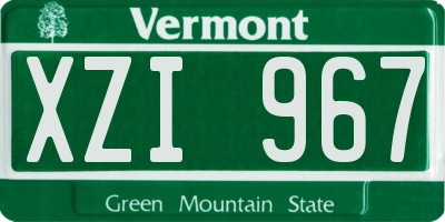 VT license plate XZI967