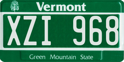 VT license plate XZI968