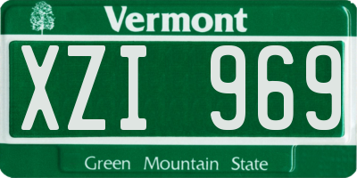 VT license plate XZI969