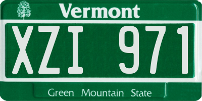 VT license plate XZI971