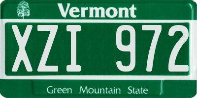 VT license plate XZI972