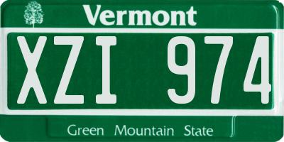 VT license plate XZI974