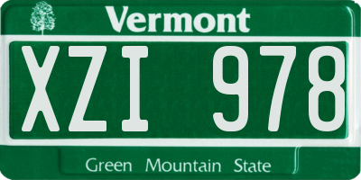 VT license plate XZI978