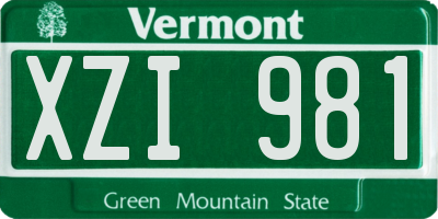 VT license plate XZI981