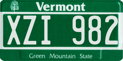 VT license plate XZI982