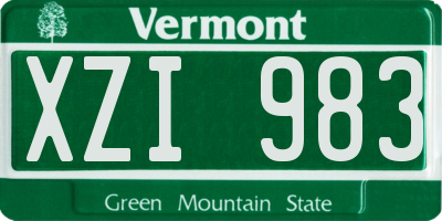 VT license plate XZI983