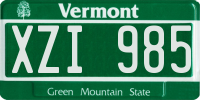 VT license plate XZI985