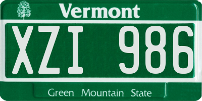VT license plate XZI986