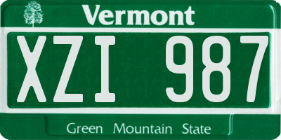 VT license plate XZI987