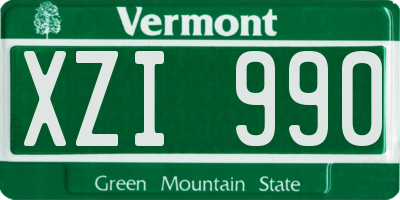 VT license plate XZI990