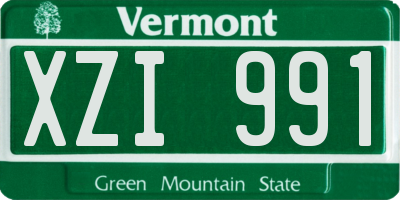 VT license plate XZI991