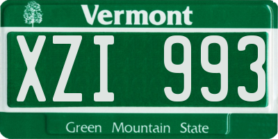 VT license plate XZI993