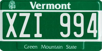 VT license plate XZI994