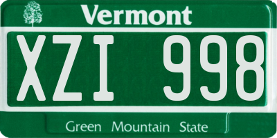 VT license plate XZI998