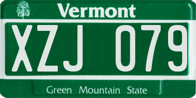 VT license plate XZJ079